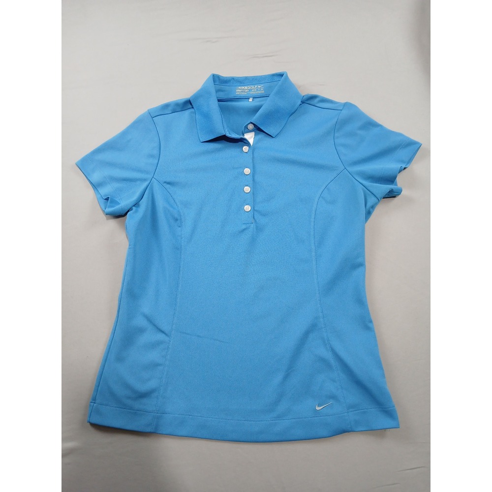 Nike Golf Fit Dry Polo Shirt Womens Small Blue Short Sleeve Athletic Top S 4-6